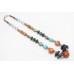 String Necklace Women Oxidized Metal Natural Multi Color Gem Stones B16